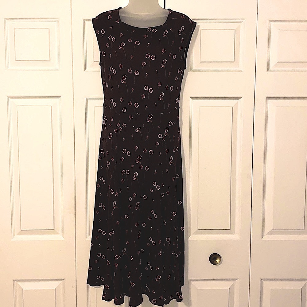 Lands end size S floral midi dress!